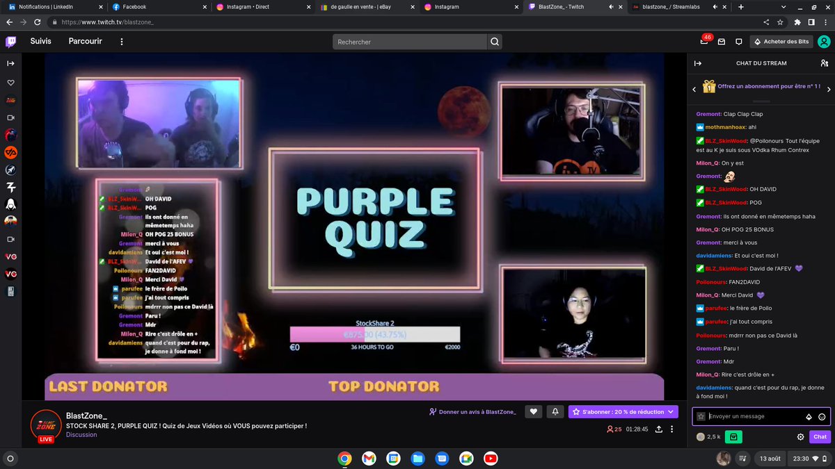 #StockShare2 organisé par <a href="/BlastZone_/">BLAST ZONE - REBOOTED</a> permet de récolter 1600€ pour <a href="/AgoraeAmiens/">AGORAé Amiens</a> de la <a href="/lafaep/">FAEP</a>, épicerie solidaire et sociale pour les étudiants! 
Bravo à l'ensemble des #streamers qui se sont relayés pendant 50h ce we! Outre d'être solidaires vous êtes géniaux!!! 🎮 <a href="/La_FAGE/">FAGE</a>