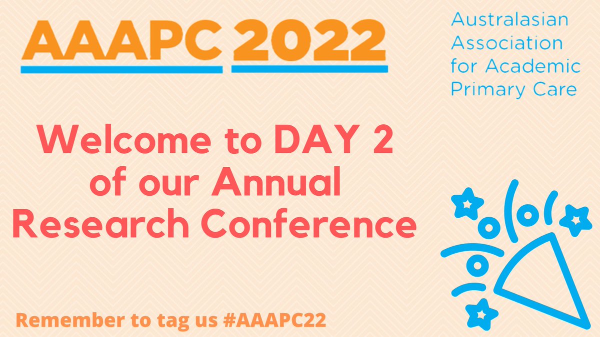 AAAPC_ANZ's tweet photo. Welcome to the second day of #AAAPC22! We are very pleased with how the first day went. We hope you all had a great time over dinner last night. If you went share a picture with us.

Best wishes to all our presenters today! 🎉 https://t.co/6wcSPnEjqw