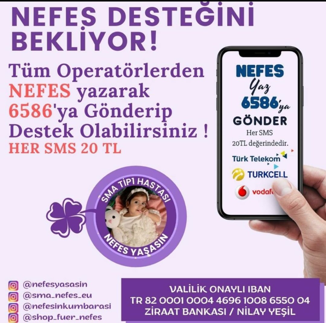 nefesyasasin's tweet photo. ⭐ Nefes'in SMA hastalığı ile karardığı dünyasını,Zolgensma ilacı ile aydınlatmak için, SİZLERİN 5 TL 10 TL 5 € larına TALİBİZ!

⭐ BU AYKİ MAAŞLARINIZDAN BİR KISMINI NEFES BEBEK NEFES ALABİLSİN DİYE BAĞIŞLAR MISINIZ?
https://t.co/g4rECHieqH

#tercih2022 #ACIKLANDI #osym #Crypto https://t.co/0AevBhH3QY