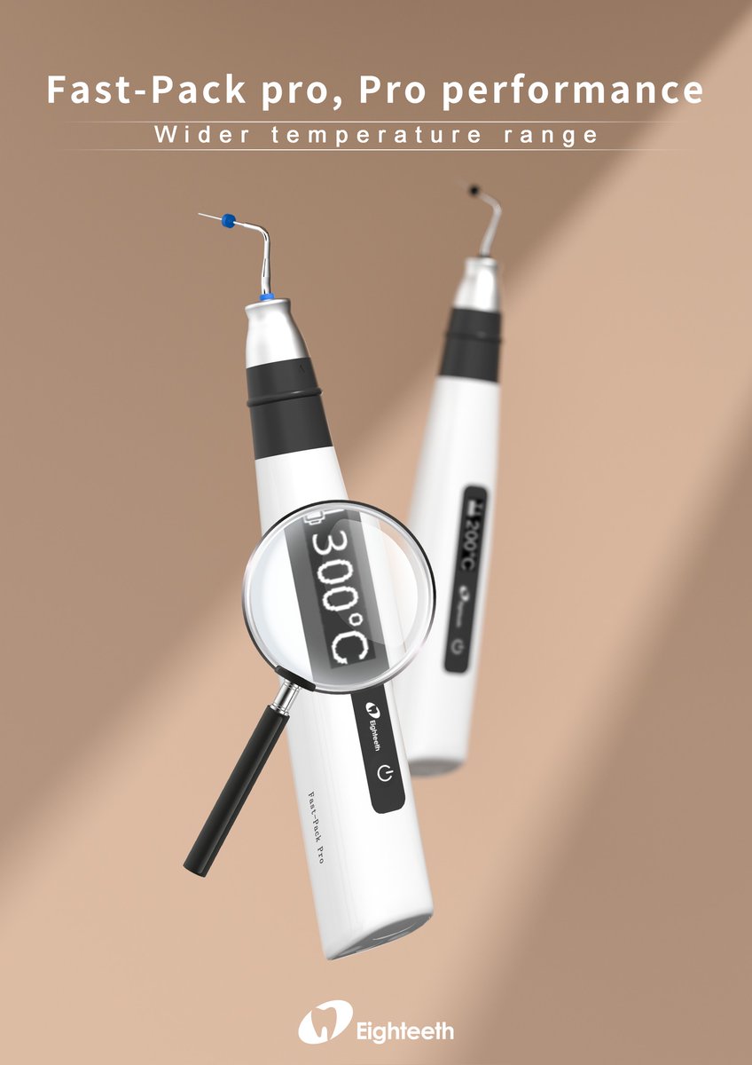 Eighteethdent's tweet photo. 𝐅𝐚𝐬𝐭-𝐏𝐚𝐜𝐤 𝐩𝐫𝐨, 𝐏𝐫𝐨 𝐩𝐞𝐫𝐟𝐨𝐫𝐦𝐚𝐧𝐜𝐞💪
📌𝐖𝐢𝐝𝐞𝐫 temperature range: 90℃-300℃
📌𝐑𝐞𝐚𝐥-𝐭𝐢𝐦𝐞 temperature display
Enjoy 3D obturation system with Fast-Pack pro✨
#Eighteeth
#FastPackPro https://t.co/Rys5yG2SWf