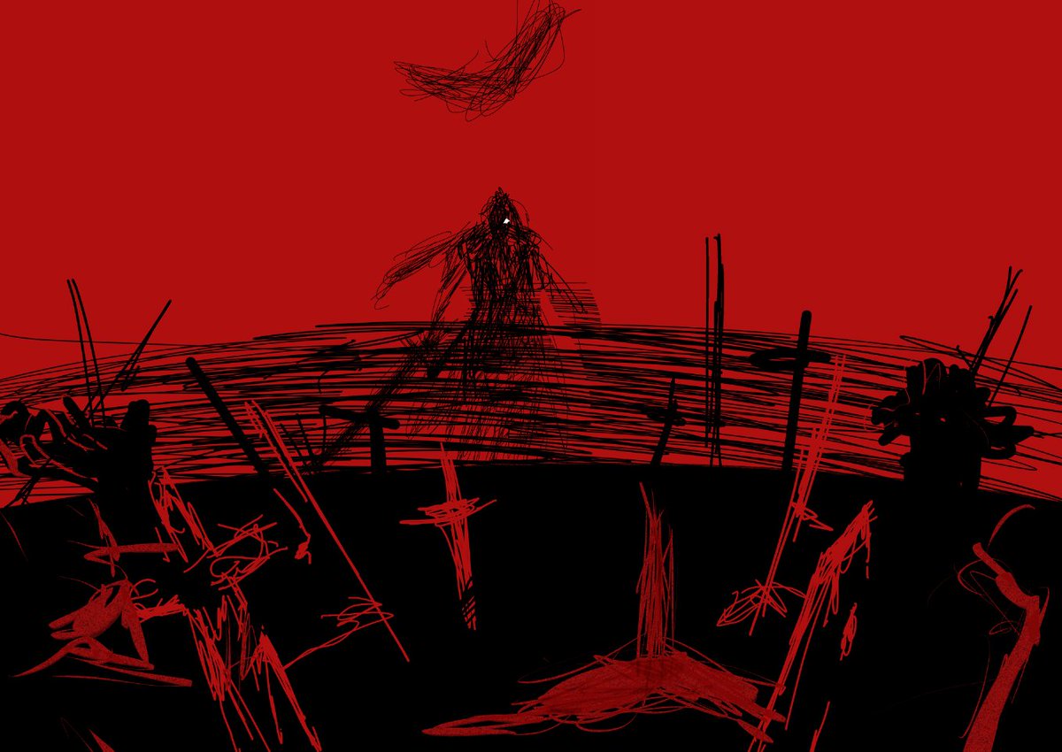 「ついでに前つぶやいていた焰ちゃそのシリアス絵のラフも描いた。あくまでラフ。 」|寺田⛩りょたろのイラスト