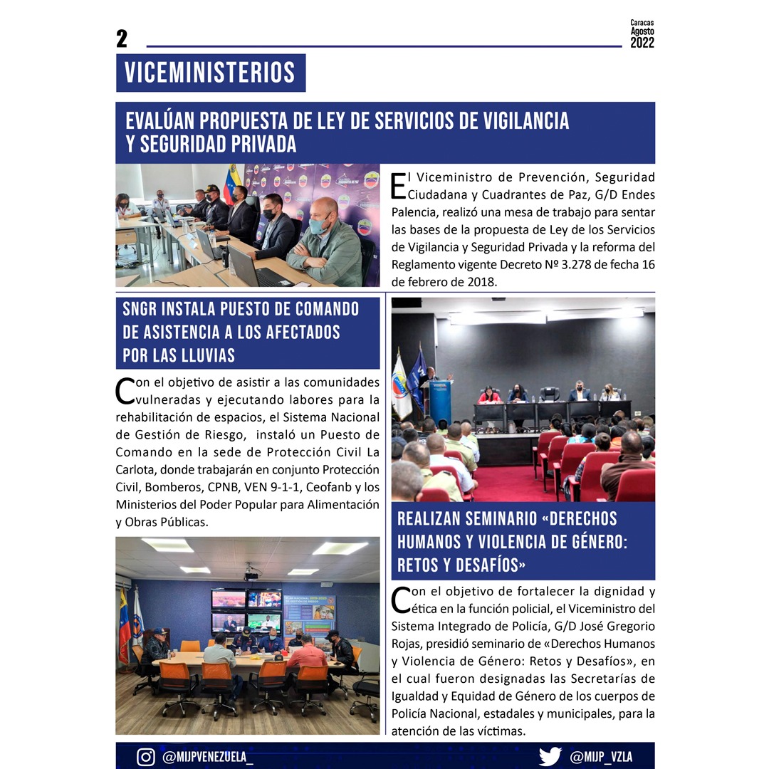 VicePolitica's tweet photo. #15Ago | Conoce las noticias más relevantes pertenecientes al @MIJP_Vzla, en el semanario "Seguridad Ciudadana en Acción" Afianzando la seguridad y paz del territorio nacional. Leer más: 👇🏽

#PensarComoPaís https://t.co/DCyCrxWIGe