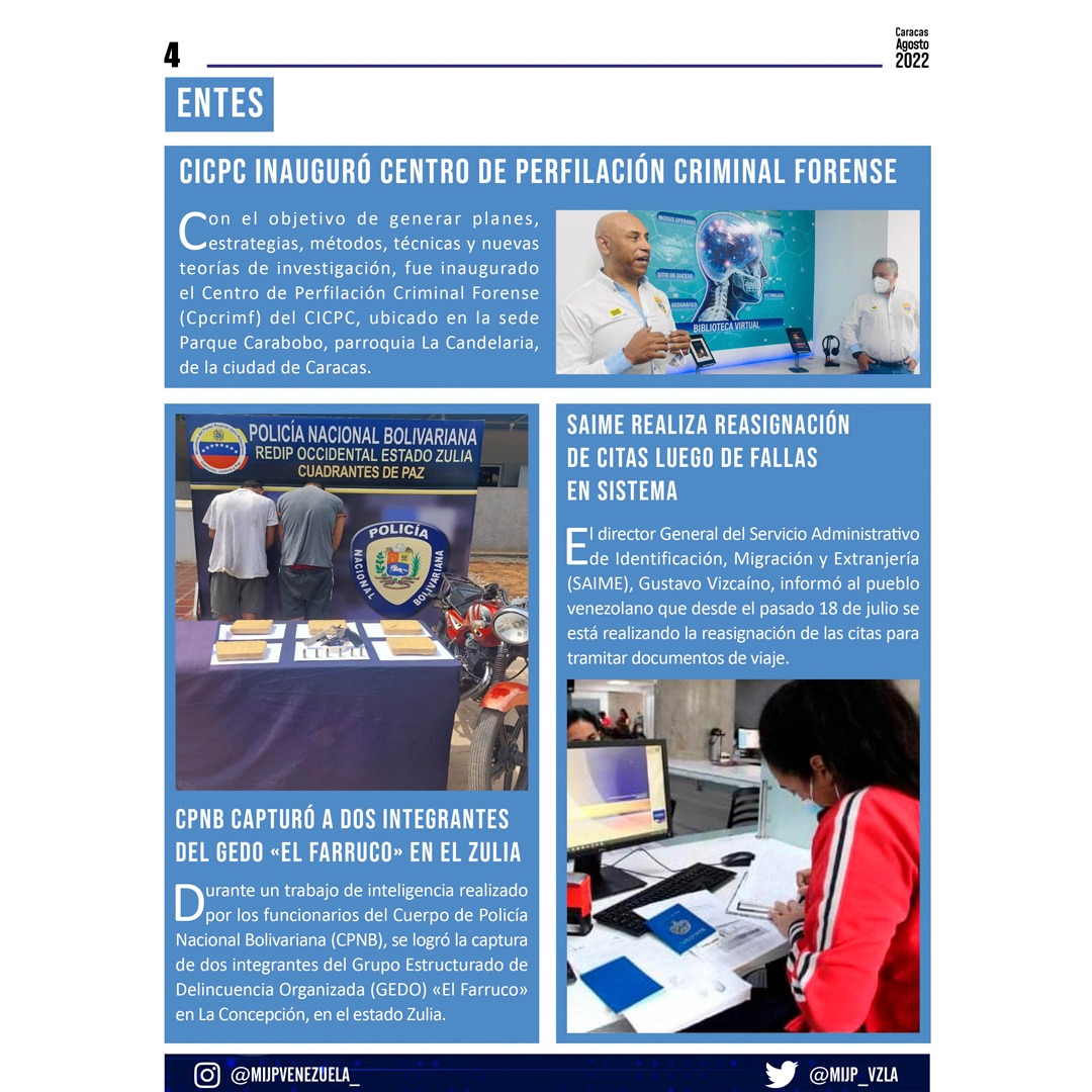 VicePolitica's tweet photo. #15Ago | Conoce las noticias más relevantes pertenecientes al @MIJP_Vzla, en el semanario "Seguridad Ciudadana en Acción" Afianzando la seguridad y paz del territorio nacional. Leer más: 👇🏽

#PensarComoPaís https://t.co/DCyCrxWIGe