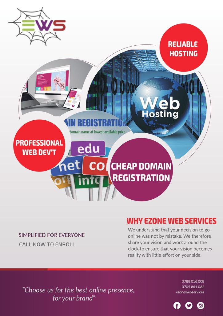 EzoneWebS's tweet photo. Are you looking for professional web developers to hire or partner with today
@EzoneWebS has a team of professional web masters that will give you the best online presence.
For inquires please call 0706457905, 0788 016 008 or visit https://t.co/ZqCberjIvo https://t.co/EvrGOcmDq3