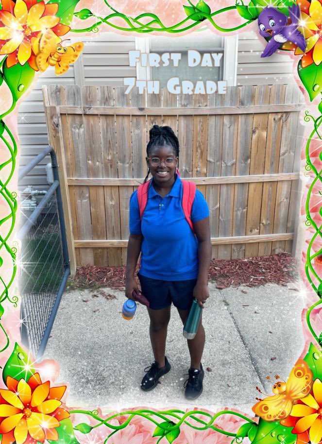 RHSHealthOcc's tweet photo. Happy First Day of school to my daughter Shai! #momlife #teachersoftwitter #firstdayofschool https://t.co/PTUV5gj6hi