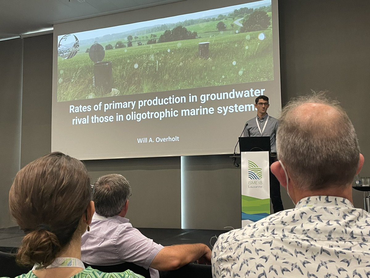 Amazing talk at #ISME18 about productivity-CO2 fixation in groundwater by Will Overholt