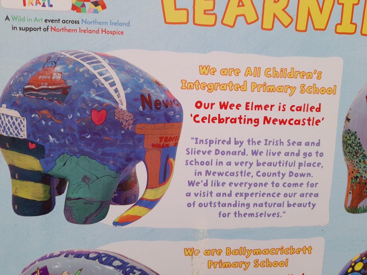 Lovely to see these two Elmers from #Integrated schools today as part of the #ElmerBelfast <a href="/ElmerBelfast/">ElmerBelfast</a> trail for <a href="/NIHospice/">NI Hospice</a> 

Both <a href="/BlackwaterIC/">Blackwater IC</a> and All Children IPS reflecting beautifully our Integrated Ethos 👏

#IntegrationWorks #40YearsIntegrated #IntegratedEducation