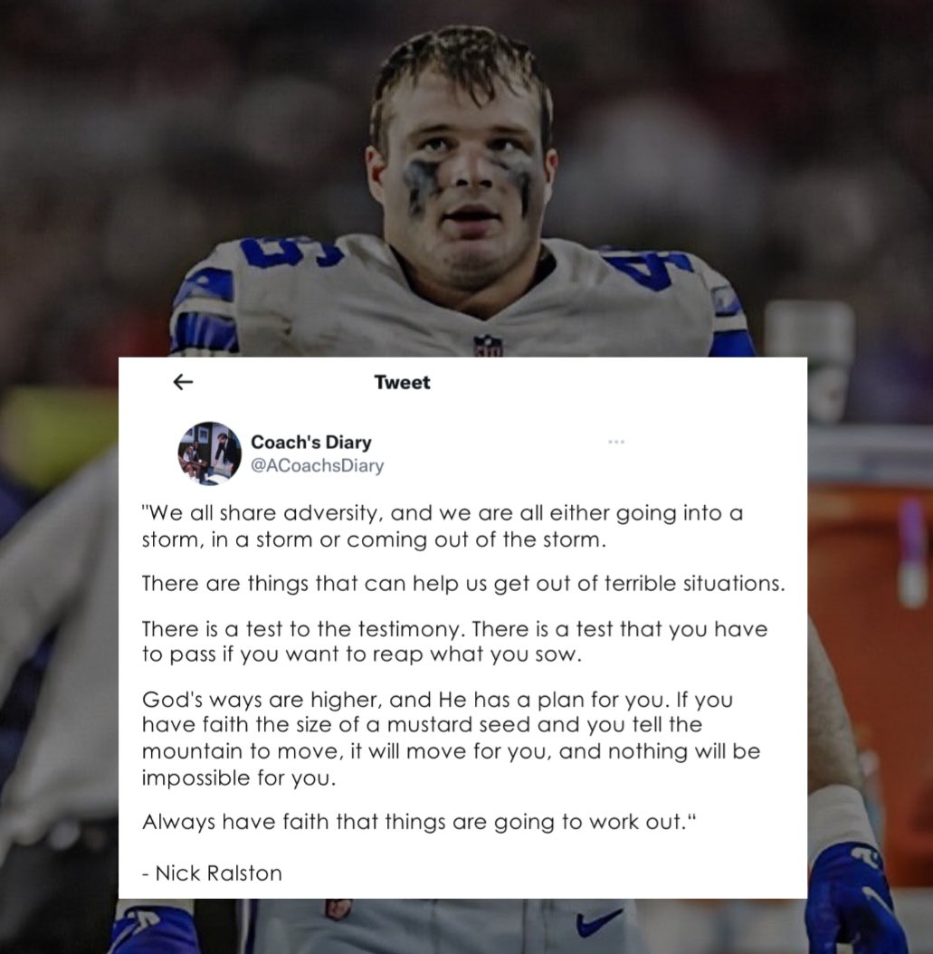 ACoachsDiary's tweet photo. I heard a powerful interview featuring @NickRalston22 on @JonGordon11’s Positive U podcast.

Nick talked about the adversity he has faced, and how hard work and faith the size of a mustard seed kept him going.

Read more about it in this week’s devo here: https://t.co/EG0KZW9osl https://t.co/XpwcgTA9Pg