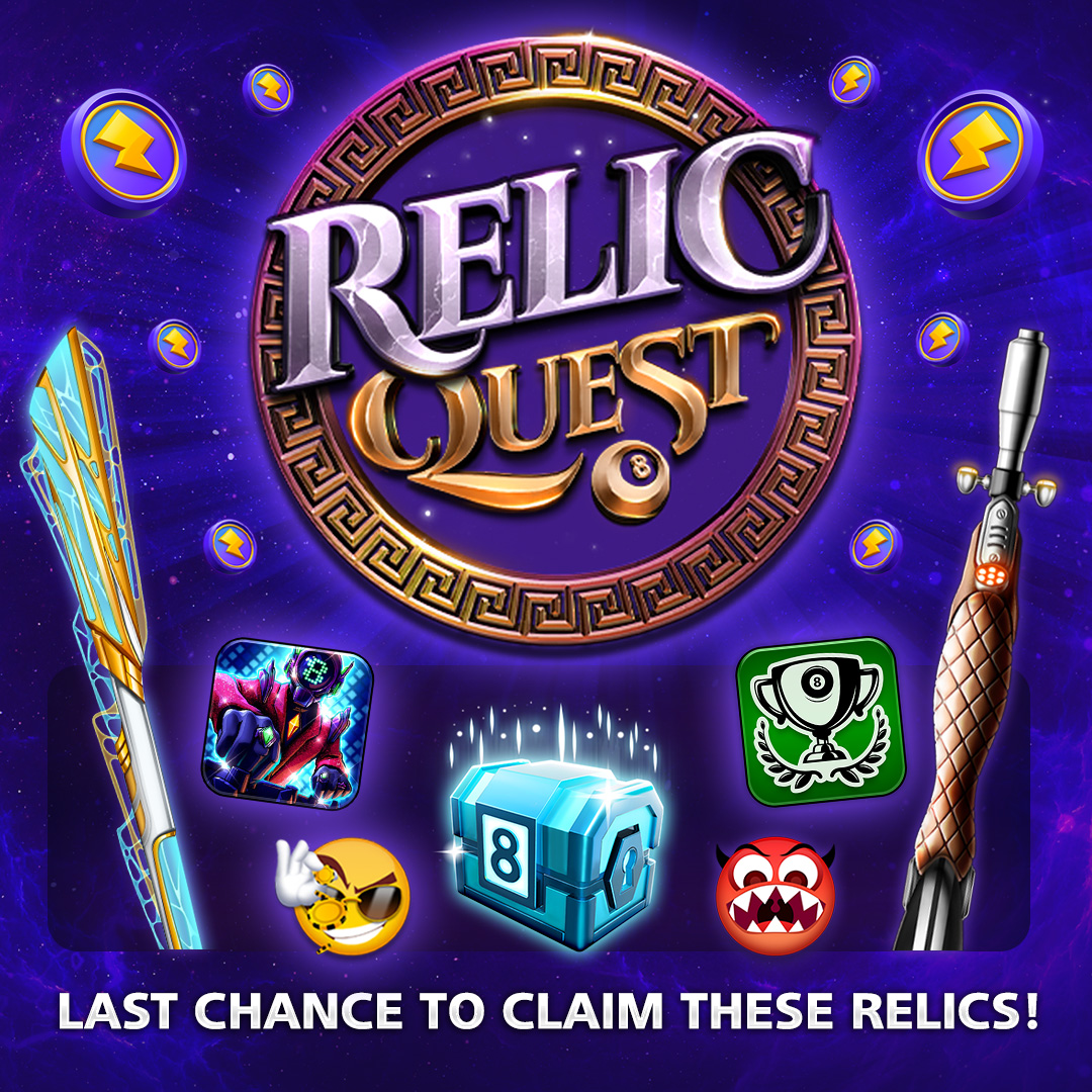 8ballpool's tweet photo. The Mystery Bazaar will soon close! Donโt forget to exchange your #RelicQuest Tokens for epic exclusives! ๐บ๐ ๐
What relics are you still aiming for? ๐ฌ
Play now! ยป https://t.co/8BtfCS64aq
#8BallPool #PoolPass #OlympusSeason https://t.co/KlDjeEvTyb