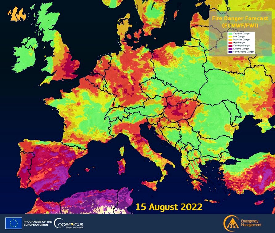 balazs_iravju's tweet photo. 🔥 Forest fire situation across Europe for the day❗️🔥 #15august https://t.co/ORNvccgxXt