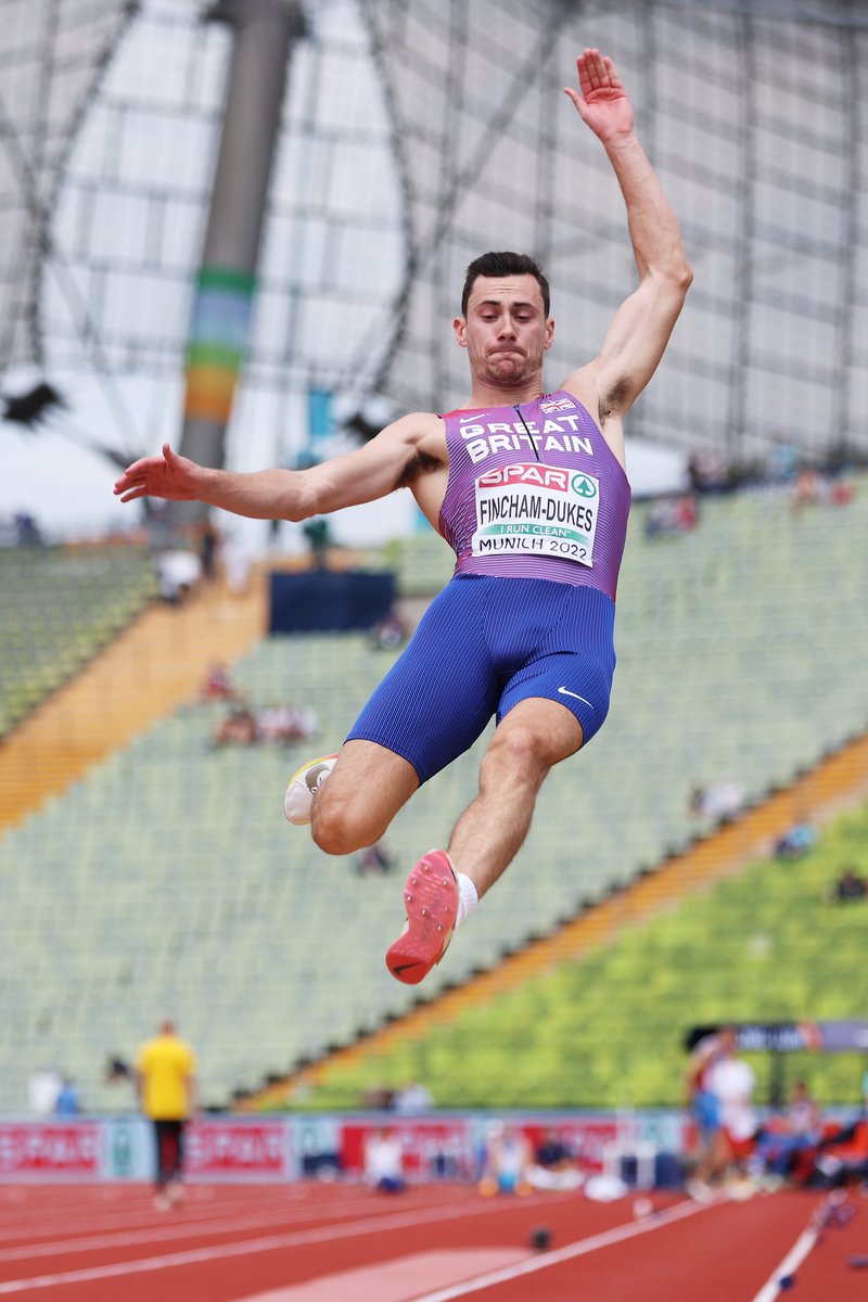 BritAthletics's tweet photo. Season's best for @jfinchamdukes 🔥

A jump of 7.86m secures him qualification for the long jump final  👊

He will be joined by @BanigoReynold who qualified with a 7.75m landing!

#WhereItStarts #Munich2022 https://t.co/eWaqj1bwjz