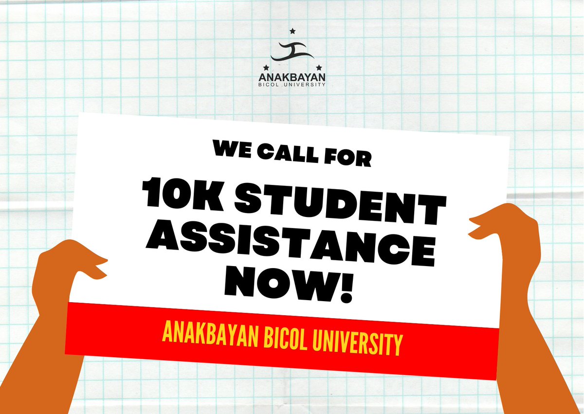 JOIN THE SOCMED RALLY AT 8PM!

Ako si [name] ng [org], at nakikiisa ako sa panawagan ng safe, accessible and quality education, sistematiko at epektibong information dissemination, at maayos na sistema ng blended learning.

#FightForProStudentPolicies
#10kStudentAidNow
