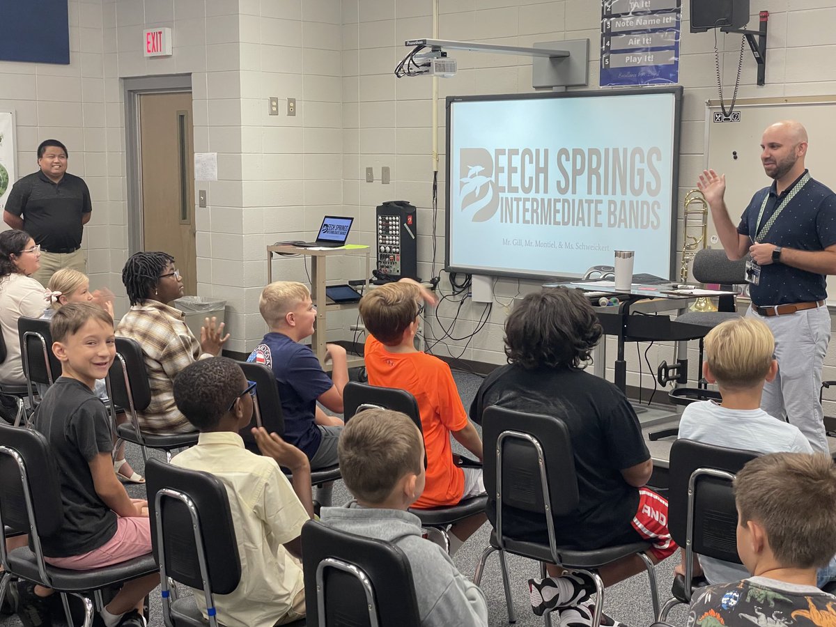 RGary1906's tweet photo. First day of school at Beech Springs Intermediate. Students in the band class are ready to get started. I hope you have a wonderful school year. https://t.co/WTygCItGOV