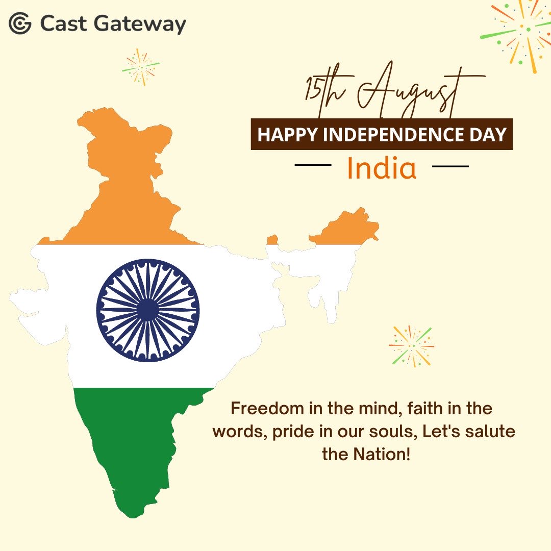 CastGateway's tweet photo. Happy #independence day #India #salute https://t.co/vsQM0IVSdv