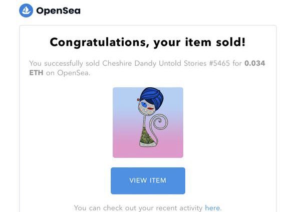 🔥Untold Stories Cheshire Dandy🔥 sold☺️👏🏻 <a href="/Karate_Stickman/">Karate_Stickman</a> <a href="/opensea/">OpenSea</a> opensea.io/collection/unt… #NFTCommunity #NFTs #NFTartist #nftcollectors #FolloMe #ETH