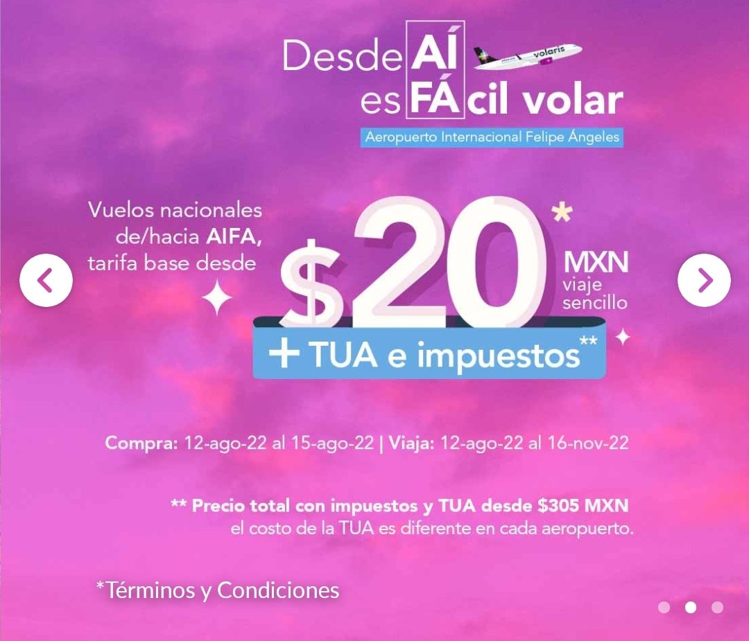 PlaceOfTranspo1's tweet photo. Si familia.. el Tío @viajavolaris @flyvolaris se está poniendo bello con #boletosdeavión #boletosdeaviónbarato saliendo o llegando desde el #AIFA por sólo ¡20 PESOS!. (Más impuestos)...  Así si dan ganas de volar.
We are @placeofplanes @PlaceOfTranspo1 / #ChrisMartínLA https://t.co/CWbAYFKkJV