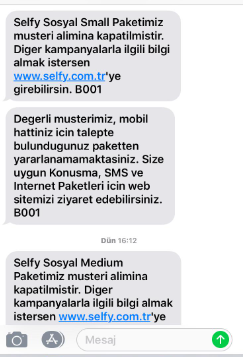 internetindostu's tweet photo. @TTDestek https://t.co/JhkMg1Sqw9 bilgiler güncel mi? Ne paket alsak olumsuz mesaj geliyor. Selfy Small ve medium için gelen mesajlar bu şekilde. https://t.co/EiFubgnRkj