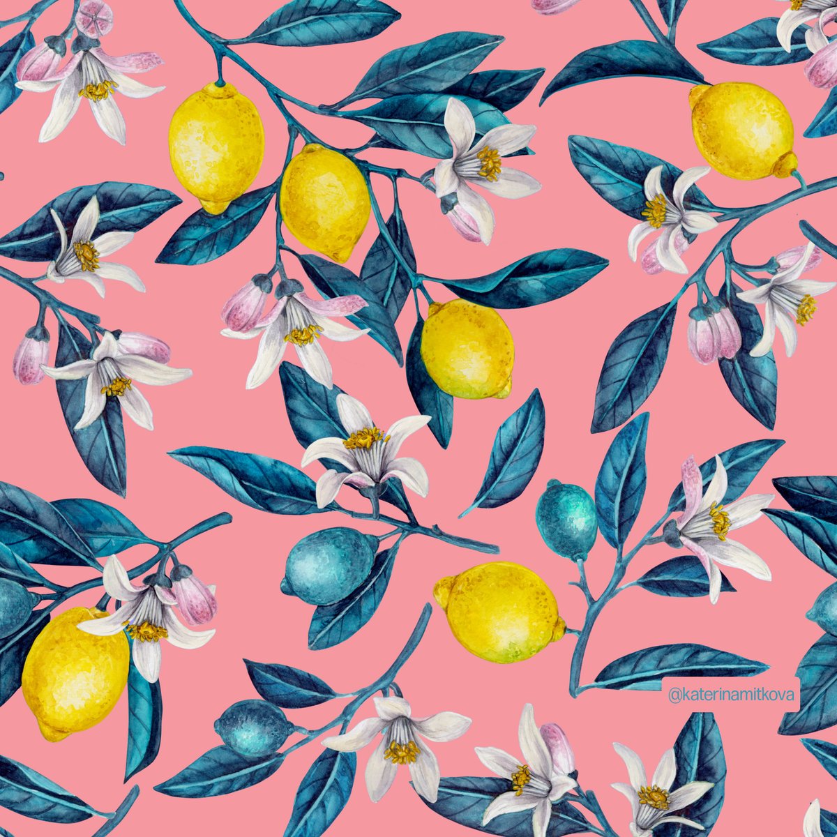 katerinamitkova's tweet photo. Lemons and blossoms, 4 colorways, all these and more are now available in my #Spoonflower shop
#lemon #fabric #fabricdesign #spoonflowerdesigner #sponflowerfabric #pattern #floral #botanical #floralprint #surfacedesign #surfacepattern #Society6 #zazzle #Redbubble #teepublic https://t.co/du7c3uAuUt