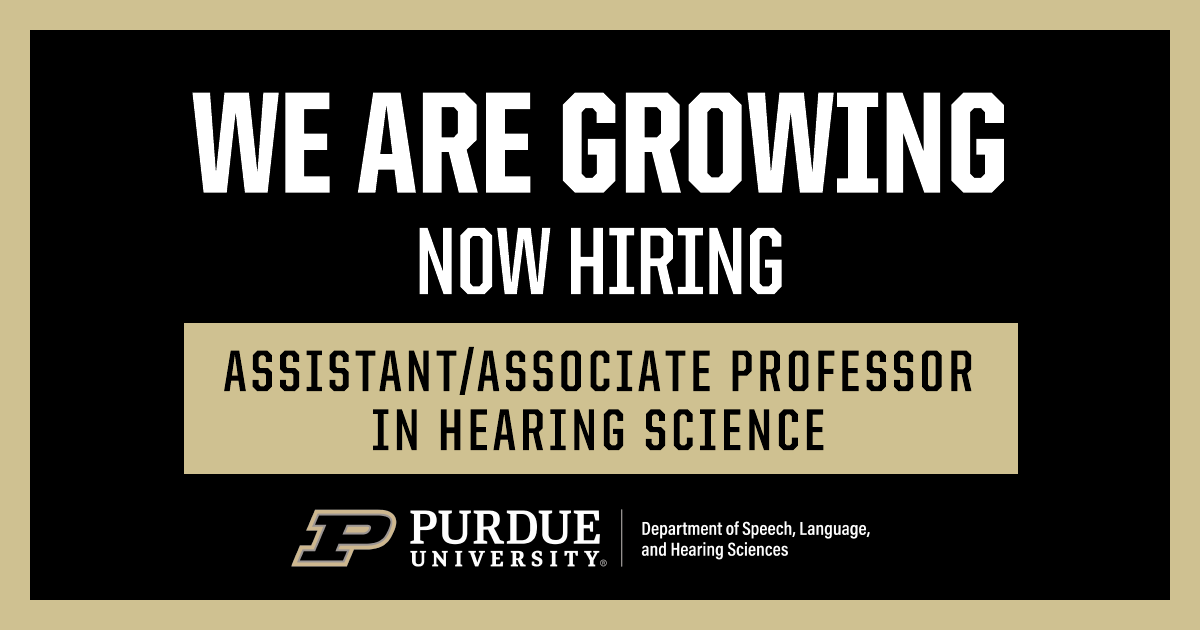Purdue Speech, Language, & Hearing Sciences (SLHS) tweet media
