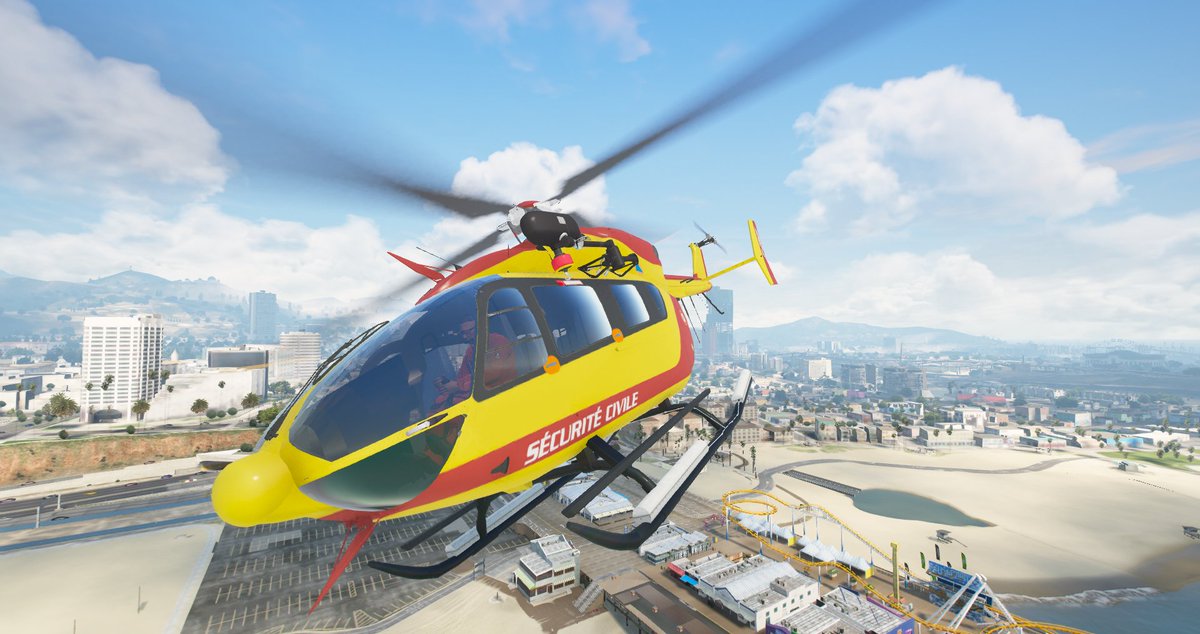 StudiosDCPJ's tweet photo. Retour en image 📸

Ce jeudi 04 Août, plusieurs effectifs participaient à une formation Pilote d'hélicoptère sur un EC 145 de la Sécurité Civile ! 🚁
Ils seront prochainement affectés pour garantir notre sécurité depuis les airs ! ☁️

@PompiersSDCPJ
#SeriousGame #Simulation #GTAV https://t.co/GNnWVv5lqT
