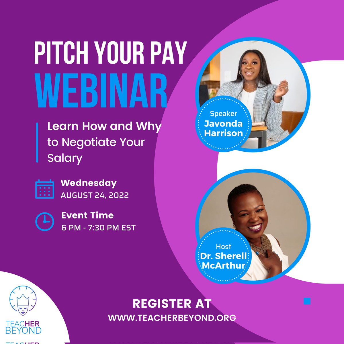Join us in this free webinar to learn how to negotiate your salary! 

Register at teacherbeyond.org