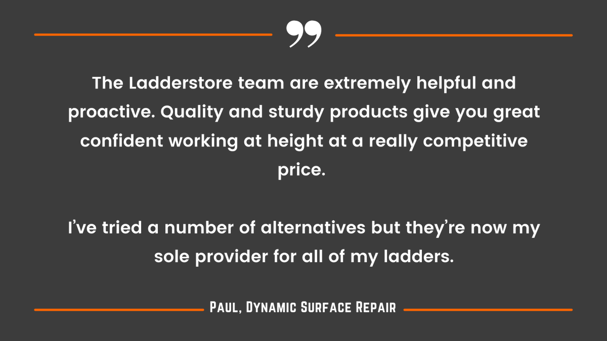 ladderstore's tweet photo. We love hearing positive feedback from customers. ๐
https://t.co/sV6OMdYtKB
.
.
#reviews #BoltonBusiness #LadderSafety #LadderLife #Ladders #Construction #ToolsOfTheTrade #WorkingAtHeight #Tools #Ladderstore https://t.co/G8cz2NKg8d
