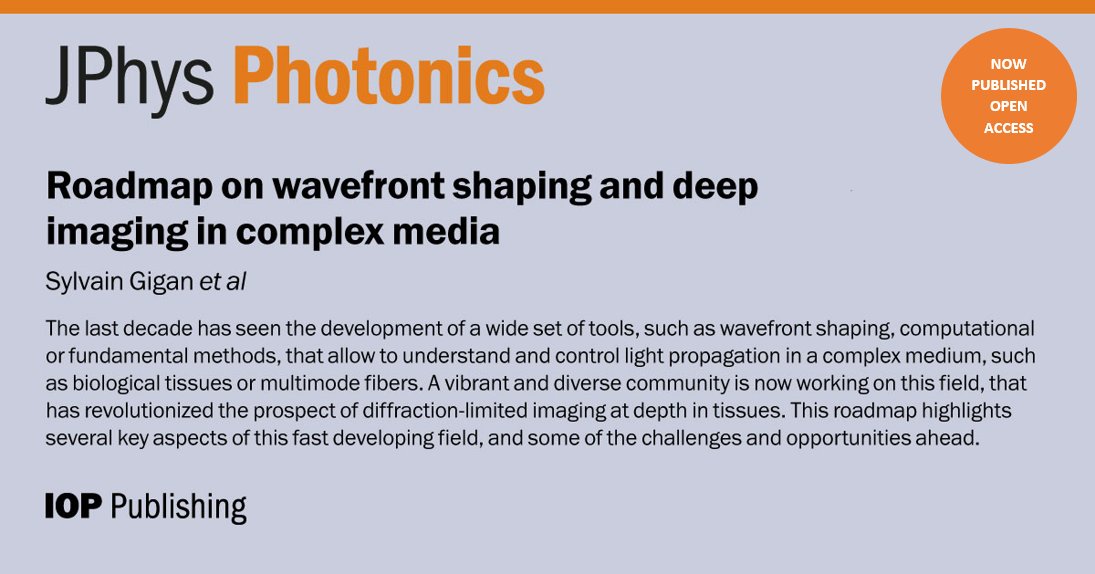 JPhysPhotonics's tweet photo. Here it is! The final published version of the Roadmap on Wavefront Shaping and Deep Imaging in Complex Media has just dropped at https://t.co/CaE31nkAZU 🎉 This monumental project led by @sylvaingigan was a joy to publish and is available Open Access for the whole community🔓🌊 https://t.co/QKS6XKRPup