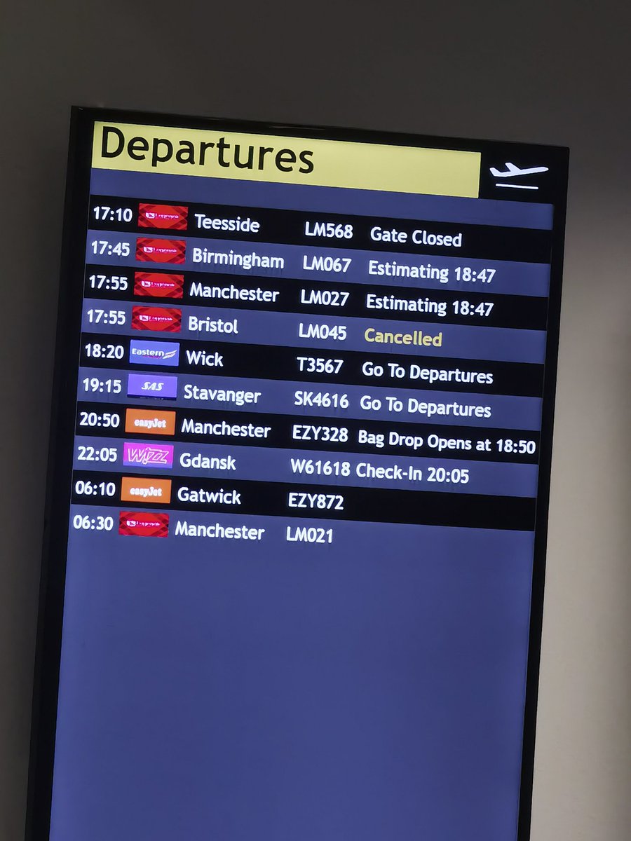 Our 1755 flight Abdn&gt;Bristol yesterday, cancelled. Rescheduled 0830 today, cancelled AGAIN.  Hours of queuing in stand still queues. No update since. Sort it out <a href="/FlyLoganair/">Loganair</a> <a href="/ABZ_Airport/">Aberdeen Airport ✈️</a>, some of us have work to get to! #intensivecarenurse #NHS