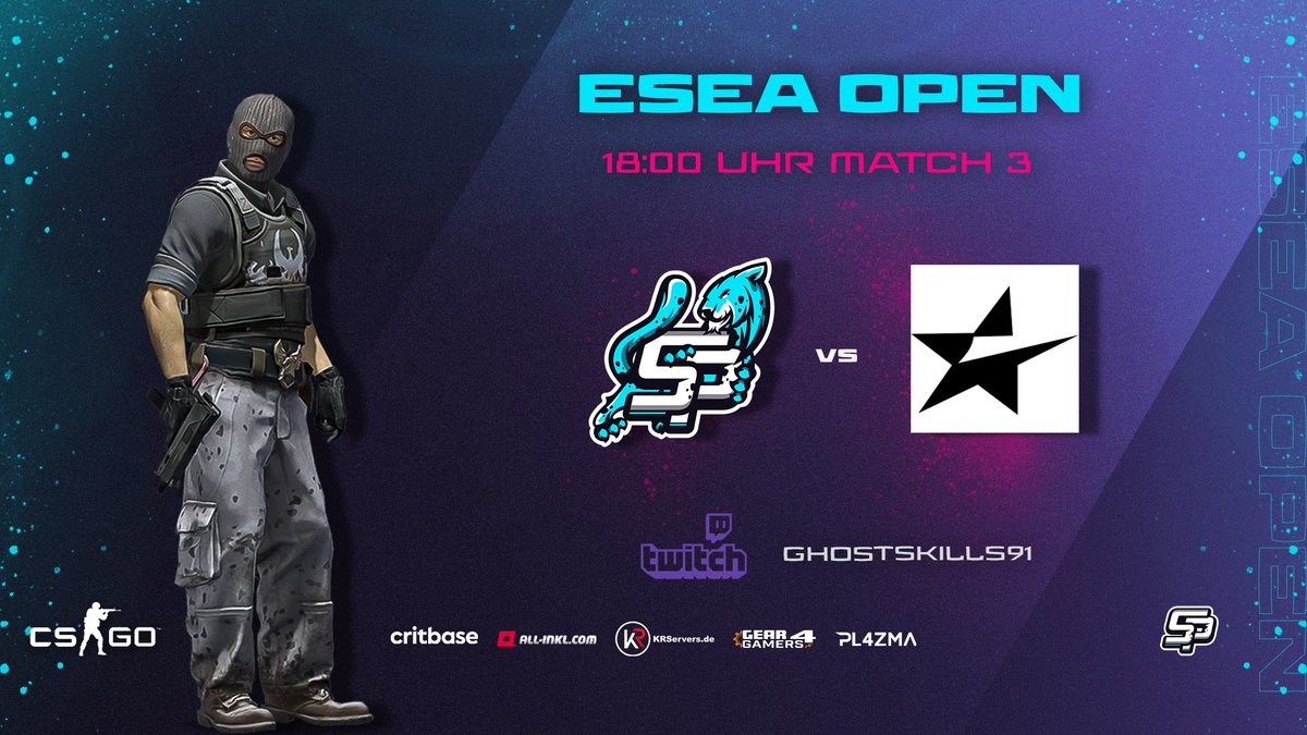 SNOWPARDS (@snowpards_eu) on Twitter photo Heute spielt unser #CSGO Academy Team das 3. Match in der 42. <a href="/ESEA/">ESEA League</a> Season. Und dieses mal könnt Ihr es LIVE mitverfolgen!
📽️Cast: twitch.tv/ghostskills91
🆚Gegner: seeus
⏰Spielstart: 18 Uhr
Drückt den Jungs die Daumen!🍀
#BEPARD #GOPARDS
#esea #CounterStrike Heute spielt unser #CSGO Academy Team das 3. Match in der 42. <a href="/ESEA/">ESEA League</a> Season. Und dieses mal könnt Ihr es LIVE mitverfolgen!
📽️Cast: twitch.tv/ghostskills91
🆚Gegner: seeus
⏰Spielstart: 18 Uhr
Drückt den Jungs die Daumen!🍀
#BEPARD #GOPARDS
#esea #CounterStrike