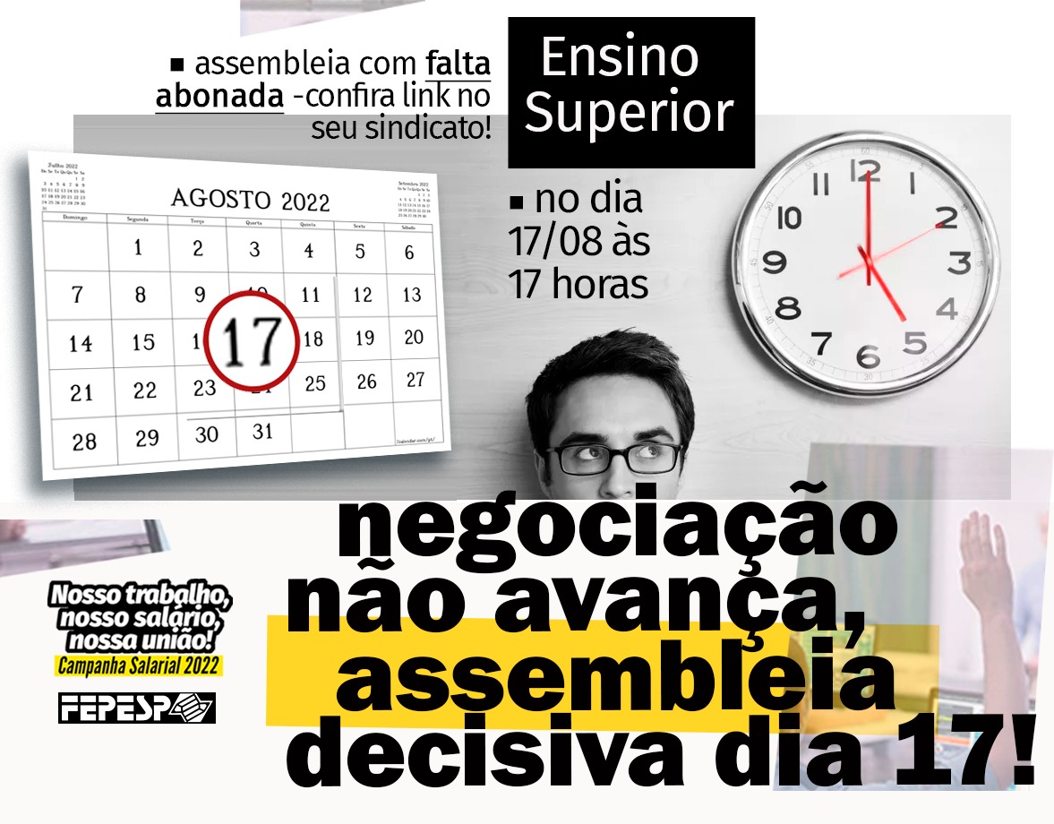 sinprovales's tweet photo. Assembleia dos professores do ensino superior dia 17-08-2022 - 17 h com abono de ponto
https://t.co/zgnMBoGneP
https://t.co/35HP8TzBwE #SINPROVALES #FEPESP #CONTEE #INDAIATUBA #SALTO #ITU #serprofessor #educacao #campanhasalarial2022 #escolas https://t.co/JWIV9CzSSw