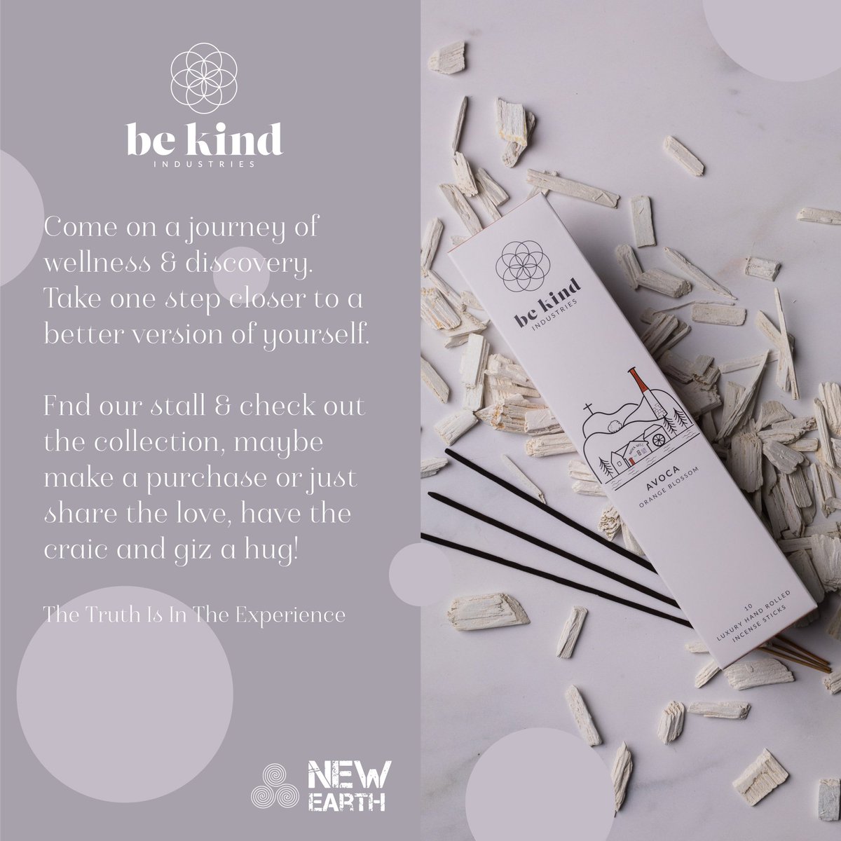 be [KIND] X NEW EARTH

We are absolutely delighted and honoured to announce that we will be exhibiting at this year's 

NEW EARTH FESTIVAL 🌍
 Aug 26-28

The festival is on in the heart of the Midlands. Tickets available newearth.ie

#newearth #newearthfestival