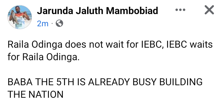 OnyangoDalmas's tweet photo. Raila can't wait for IEBC 😂😂😂 #raila #Sabina #RigathiGachagua #kenyaelections2022 #Form34C https://t.co/15YfX7Mdn2