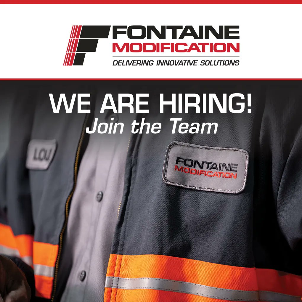 FontaineMod's tweet photo. We are hiring! Come join a team where people make the difference.
Looking to apply? Visit our website at https://t.co/CLHKkOk4oQ to view all our available positions.
#FontaineModification #DeliveringInnovativeSolutions #NowHiring #Hiring #Engineers #Engineering https://t.co/ujJr1JVBRu