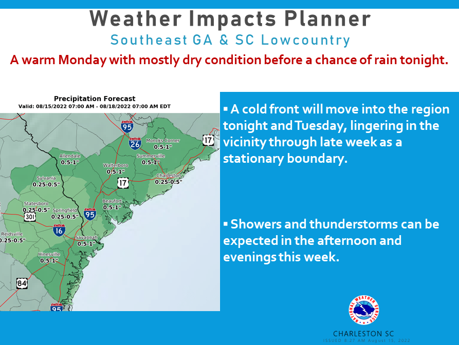 Charleston Weather on Twitter "RT NWSCharlestonSC A cold front will