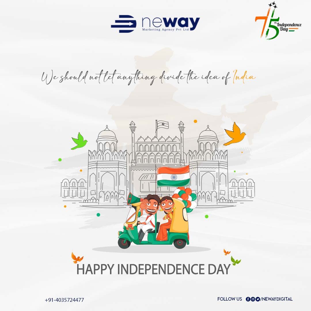ItsNeWay's tweet photo. United by nationality and love towards our motherland! Happy Independence Day 🇮🇳 💫 

#IndependenceDay2022 #August15th #IndiaAt75 #Neway #NewayDigital #Marketing https://t.co/OFB7k41wb0