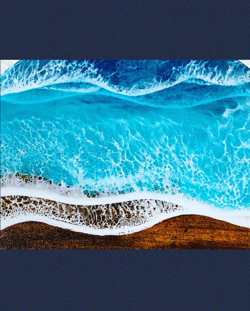 はこちら 波レジンアート 海アート Waikiki インテリアパネル ハワイの