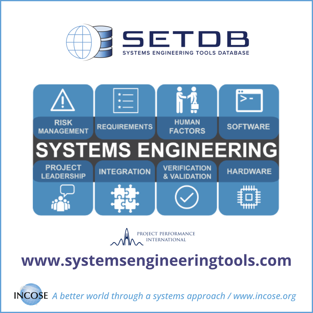incose_org's tweet photo. Find the right software tools and cloud services to support your engineering activities in the Systems Engineering Tools Database (SETDB). https://t.co/lMpsagCgUb
#INCOSE #SystemsEngineering #Engineering #EngineeringResources https://t.co/DRJ0CUa82G