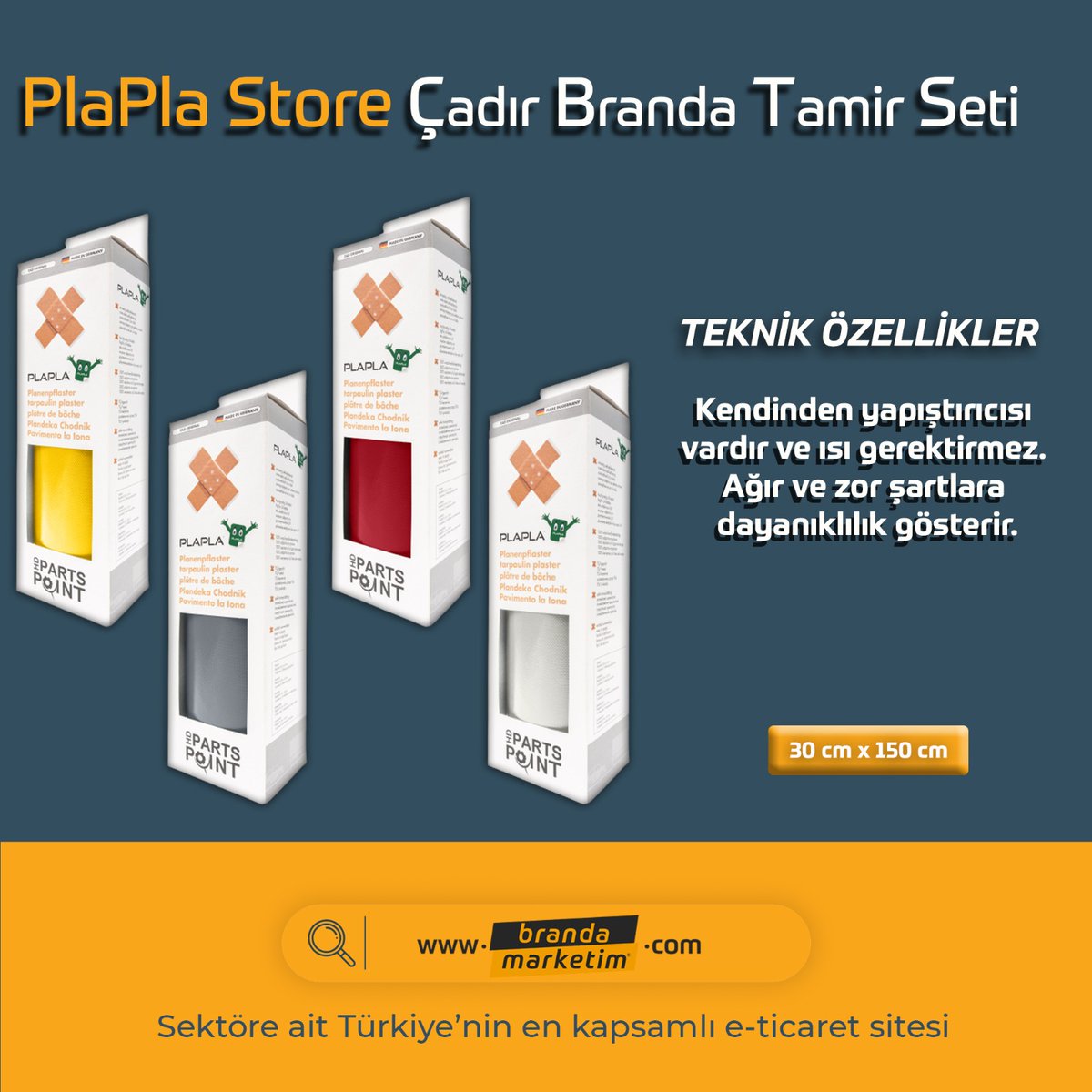 Geniş Renk Yelpazesi İle Çadır-Branda Tamir Setleri brandamarketim.com’da!

👉Detaylı bilgiye aşağıdaki linkten de ulaşabilirsiniz. Keyifli alışverişler dileriz.
brandamarketim.com/kategori/cadir…

👉Telefon: (0324) 404 0 123
👉Whatsapp Destek Hattı: 0 (552) 395 51 75

#brandamarketim
