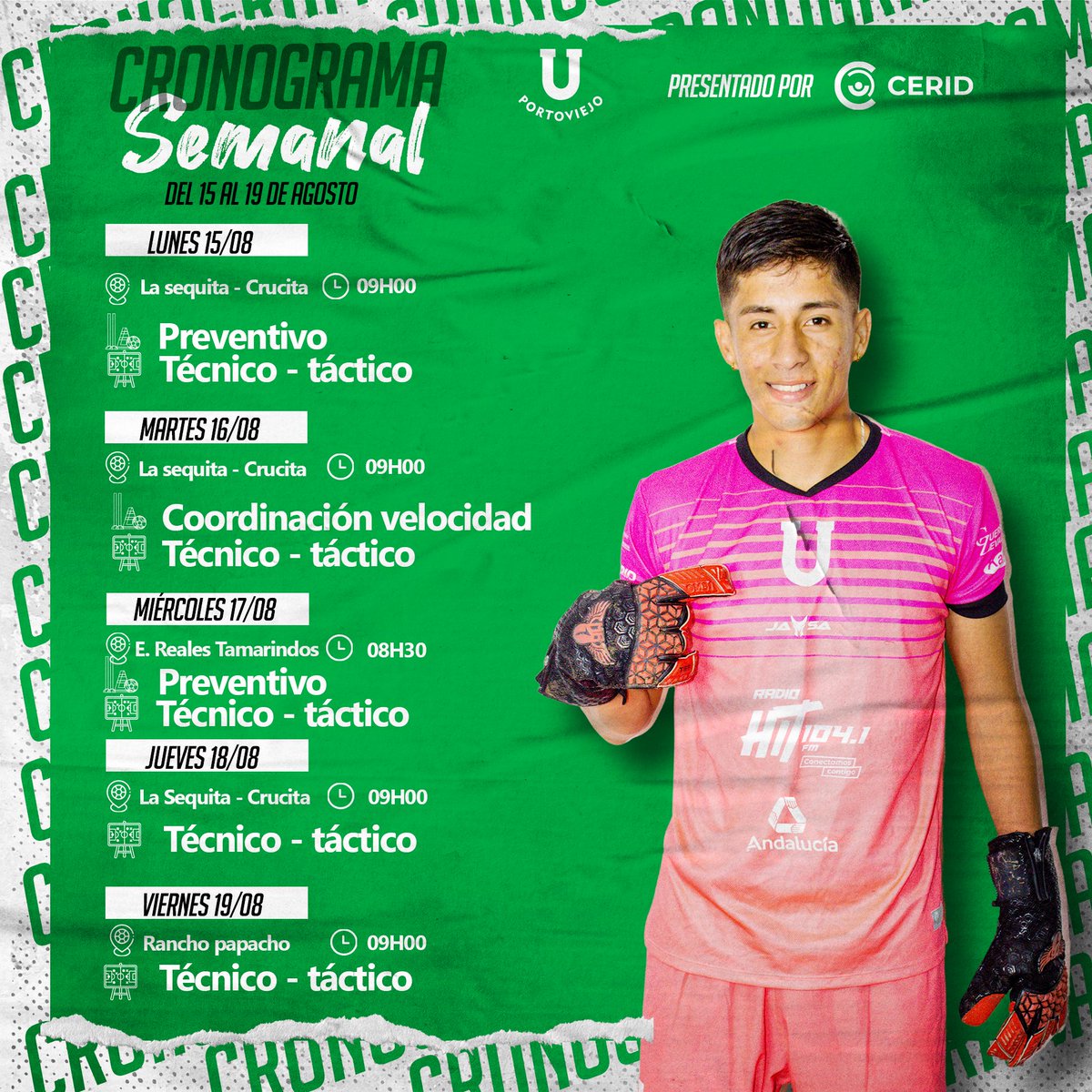 LDUPoficial's tweet photo. Cronograma semanal del 15 al 19 de agosto 🗓️
Presentado por #cerid
#ResurgimosJuntos #cronograma #cerid #LDUP2022💚🤍
#VamosLiga🟢⚪️ https://t.co/EVq4OkP4g6