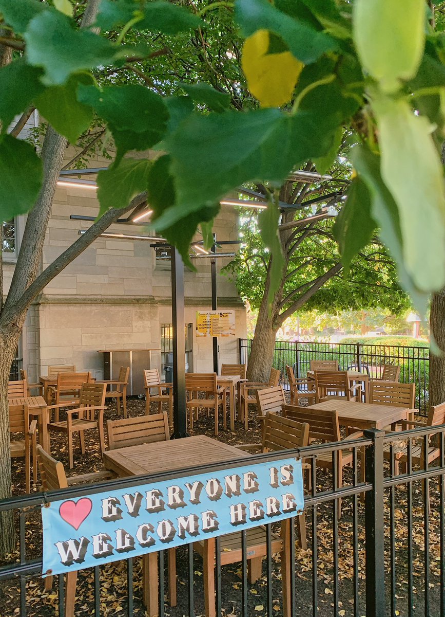 Our secret corner of the world 🌿 This outdoor seating area, tucked away right next to our main entrance, is always open &amp; free. Come hang, work, read, socialize, and relax!