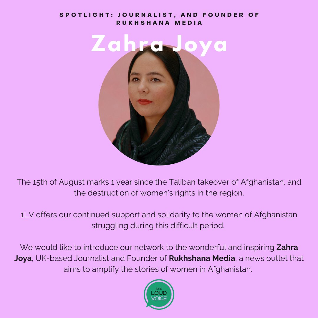 1LV_forwomen's tweet photo. ๐ข We would like to introduce our network to the wonderful and inspiring @ZahraJoya, UK-based Journalist and Founder of @RukhshanaMedia, a news outlet that aims to amplify the stories of women in Afghanistan.
#OpenSchoolsForGirls #AfghanistanWomen #Afghanistan #OneLoudVoice https://t.co/z9o1kaXSua