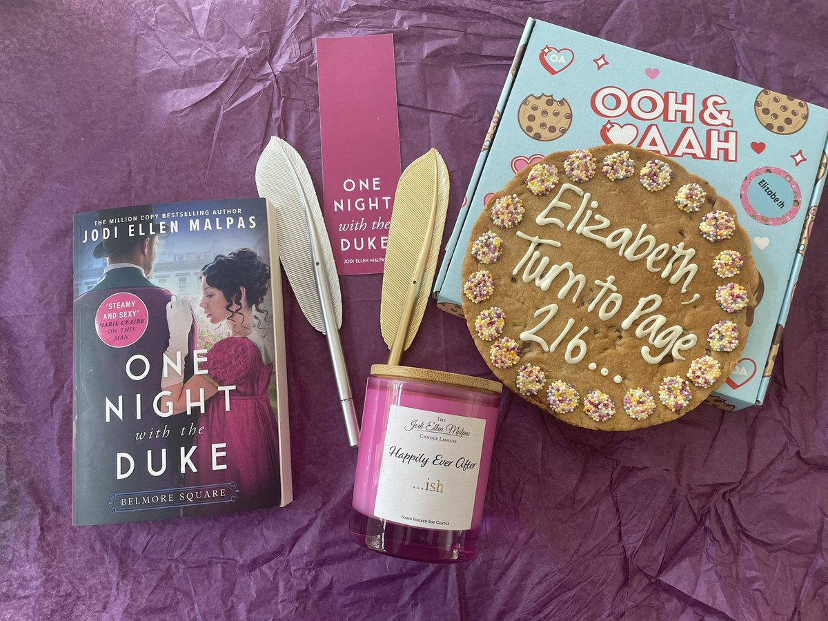 ElizabethCurrie's tweet photo. Just received the most fabulous #bookmail - thank you so much @AlainnaGeorgiou @orionbooks for a copy of #OneNightWithTheDuke by @JodiEllenMalpas and all these lovely treats. https://t.co/eMPGpv7Peh