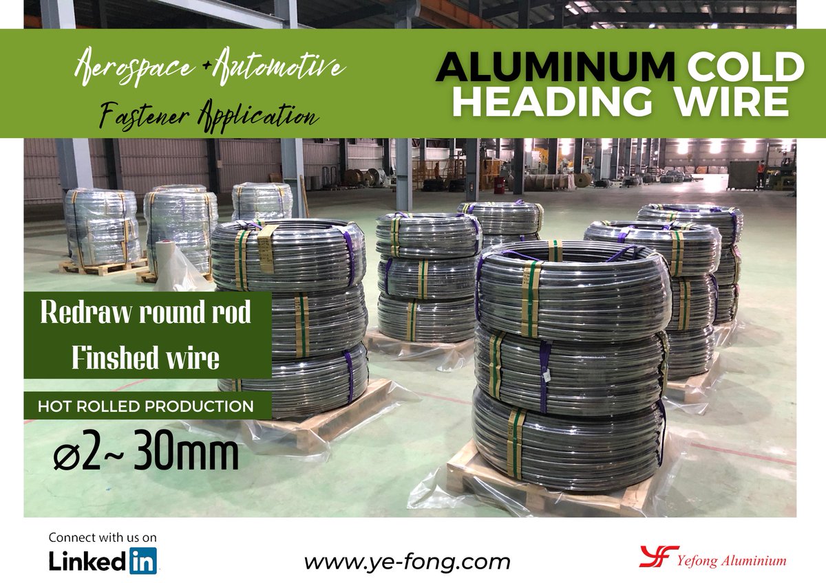 📢Check out the latest photos of cold heading aluminum wire in large diameter from ⌀20~⌀30mm ship to EU market.
 
Ye Fong HOTROLLED type aluminum wire and rod (no welding points)with excellent deformation tolerance compared to traditional continuous casting wire rr.ent market.
