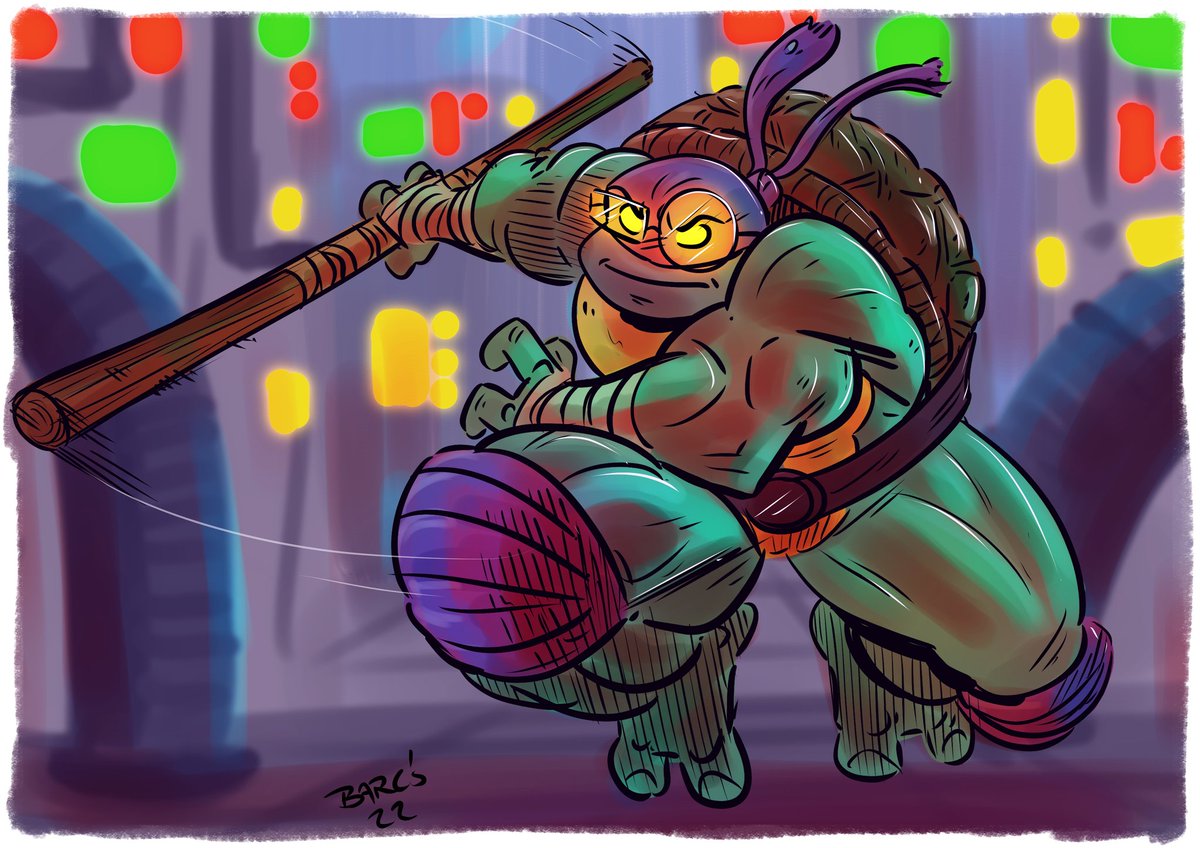 Continuing the #turtle theme, heres #donnie I always liked the idea of #donatello being the biggest of the #tmnt as well as being the smartest! #fanart #teenagemutantninjaturtles #irishartist