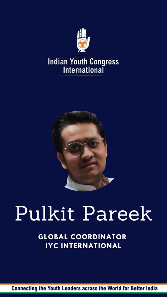 YashchOfficial's tweet photo. We wish Pulkit  Pareek Global Coordinator- , IYC International a very happy birthday. We wish you good health and happiness although your life. 
@PulkitPareek88 https://t.co/EGB4XXf4Cw