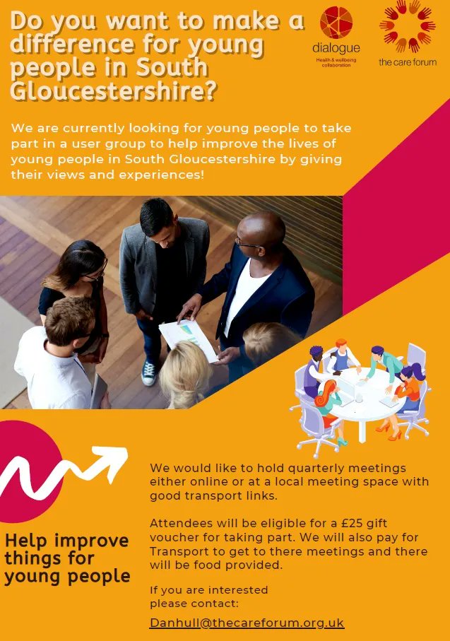tcfdialogue's tweet photo. We are launching our Young Persons Quarterly Group.

The role of this young persons group is to provide young people living in South Gloucestershire with the opportunity to express their views, and help influence the decisions that affect their lives. 

https://t.co/TiopPba8P2 https://t.co/RXGATEET6Z