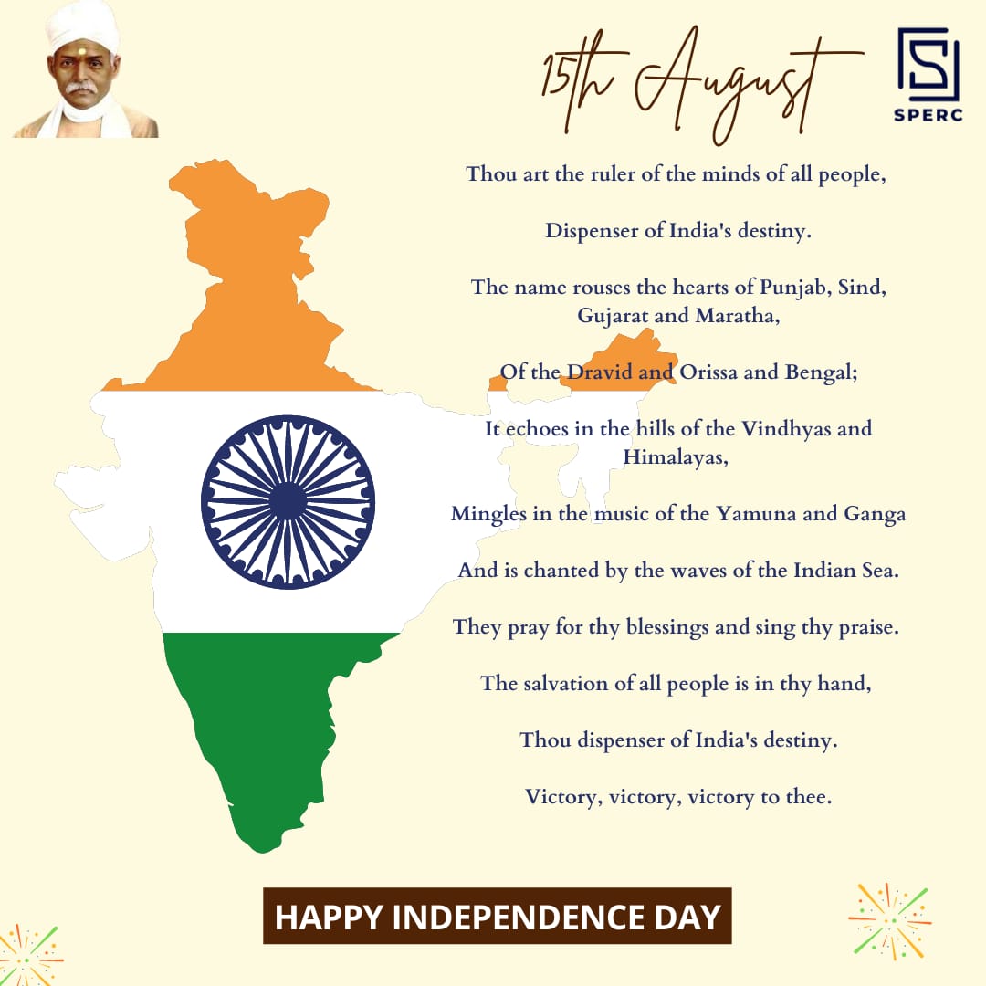 SpercBhu's tweet photo. While singing the National Anthem every Indian's chest swells with pride and honour but few know the actual meaning of the National Anthem . 
This translation of the 'Jana Gana Mama' from Bengali to English was done by Tagore Ji himself https://t.co/m6zzAIHlpp