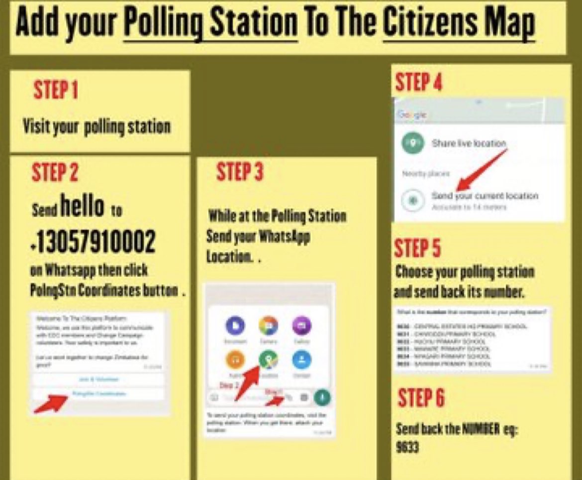 This morning I mapped Burnside Garage polling station. It was easy and only took me 5 minutes. Please do the same in your area.

PLEASE RETWEET THIS SO THAT WE GET EVERY POLLING STATION MAPPED THROUGHOUT #ZIMBABWE.