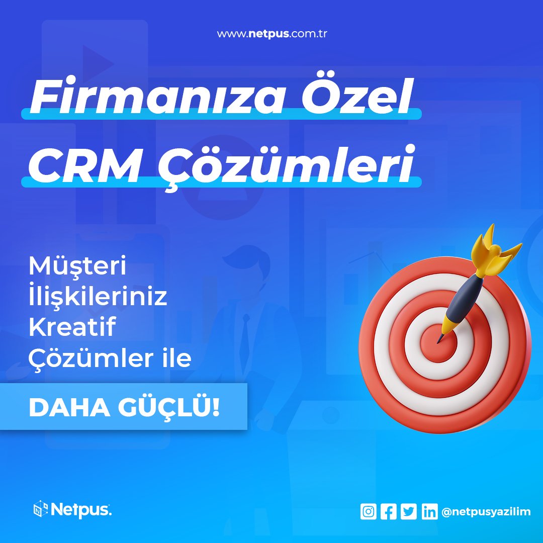 Kapsamlı modüllerle tamamen firmanız için geliştirilen CRM (Müşteri İlişkileri Yönetimi) yazılımları ile hem işinize hem de müşterilerinize değer katın.

📞 0 (232) 332 1102
📧 info@netpus.com.tr
🌐 netpus.com.tr
.
.
#netpus #netpusyazılım #crm #yazılım #software #web