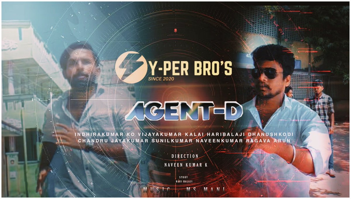 yperbro26919867's tweet photo. https://t.co/v4qCbvYKiM
Short film #Agentd
@yperbro26919867 @VijayakumarKot1 @NaveenK90419619 @SunilKu68416034 #msmanimusic #kodi #indhirakumar #chandru #kalai #arun https://t.co/DiBWCmLuUM